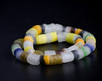 African beads, frosted glass beads, sugar beads, recycled beads, ethnic beads, Ghanaian beads, jewelry making