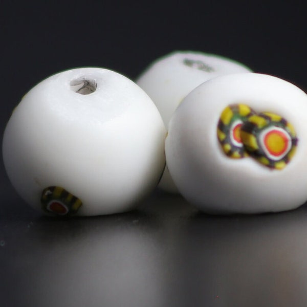 Perles millefiori vénitiennes, perles commerciales africaines, anciennes perles commerciales vénitiennes, anciennes perles de verre Murano