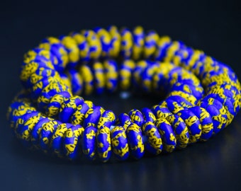 African beads, colorful recycled glass beads, spacer beads, ethnic beads, Ghanaian beads, jewelry making.