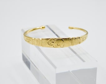 Ethnic bracelet in gilded brass or handcrafted Tuareg bangle with ethnic design, adjustable bracelet