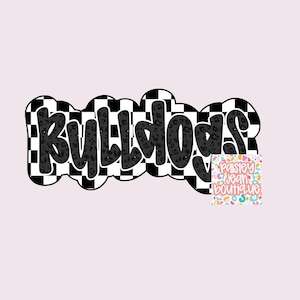 Checkered Bulldogs Mascot PNG: School Spirit Digital File