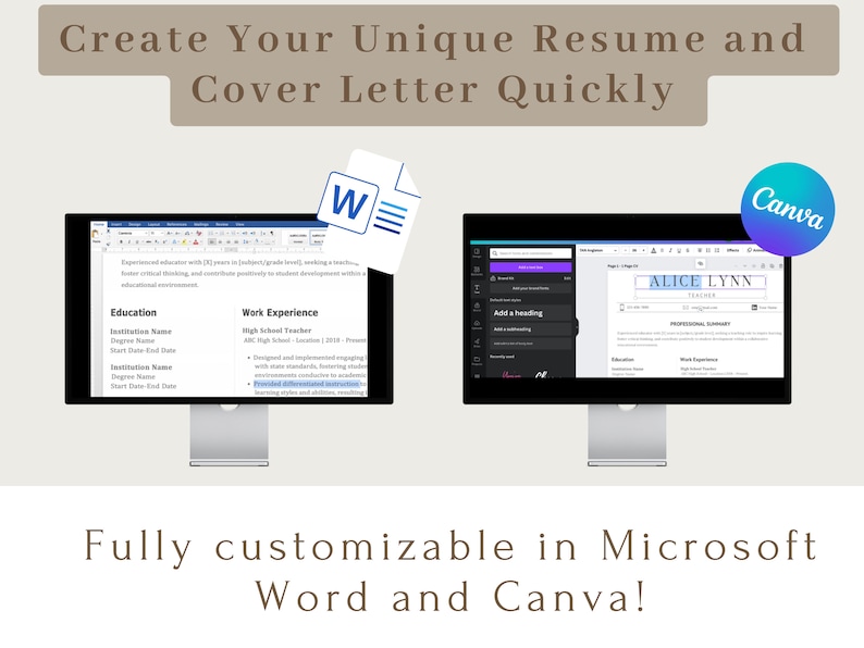Teacher Resume Template Word, Canva | Teaching Resume, Resume Template ...