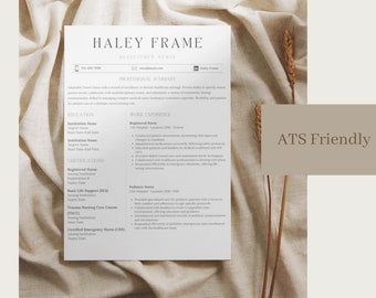 Travel Nurse Resume Template: Editable Canva CV, Cover Letter (ATS Friendly)