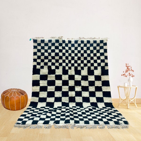 Custom Moroccan checkered rug, Moroccan Berber checkered rug, Checkered area rug -Checkerboard Rug -beniourain rug, Soft Colored Rug