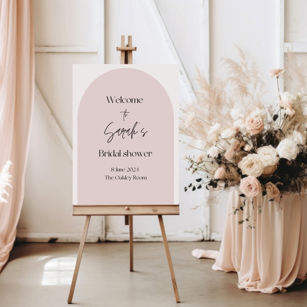 Minimalist Arch Bridal Shower Welcome Sign, Editable Bridal Shower Welcome Sign, Instant Download, Wedding, Bridal Shower