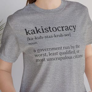T-shirt définition kakistocratie : cadeau drôle d'humour politique Athletic Heather