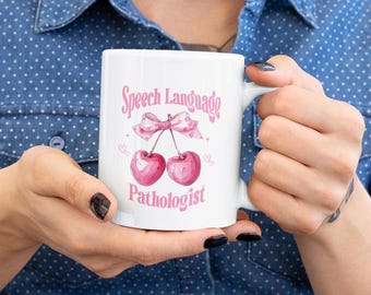 Tasse de 11 oz pour orthophoniste avec cerises