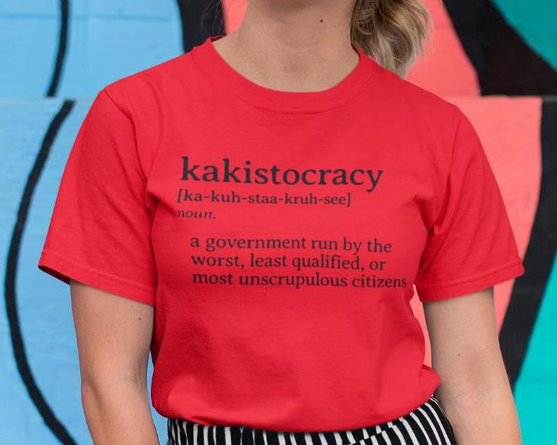 T-shirt définition kakistocratie : cadeau drôle d'humour politique Heather Red