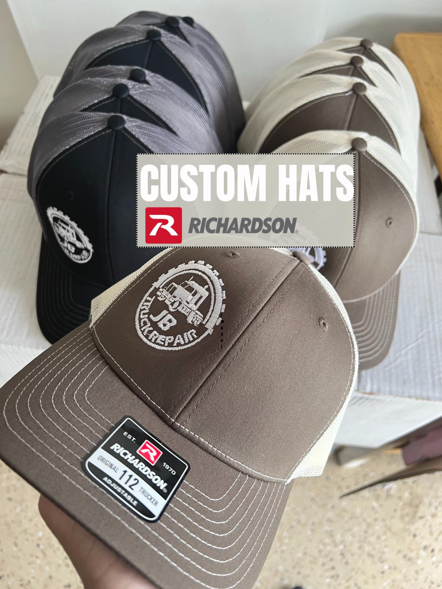 Custom Richardson 112 Trucker Hat , Personalizable logo on Trucker cap, Customized Embroidered Hat, Business Company Hat, Baseball custom