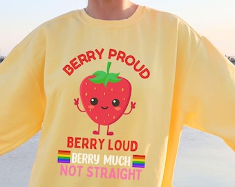 Womens Rainbow Gay Pride Month, Comfort Colors Sweatshirt, LGBTQ Shirt, Lesbian Sweater