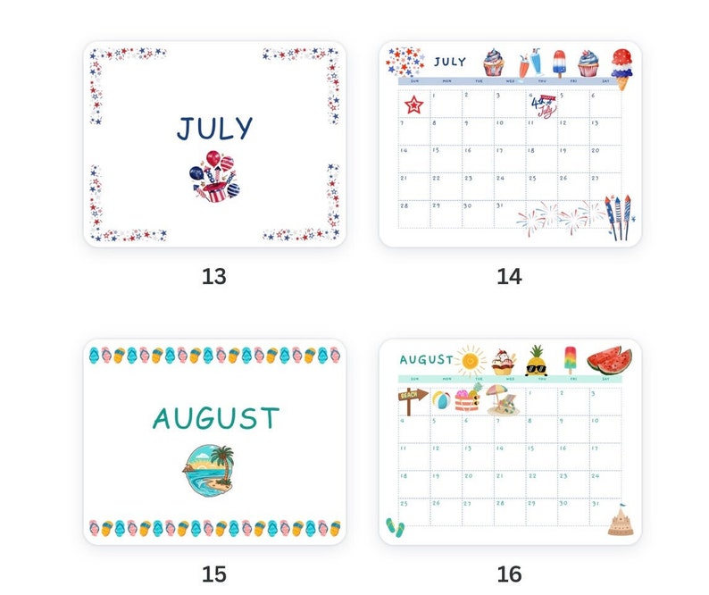 2024 Printable Kids Calendar With Holidays, Cute Calendars, Monthly ...