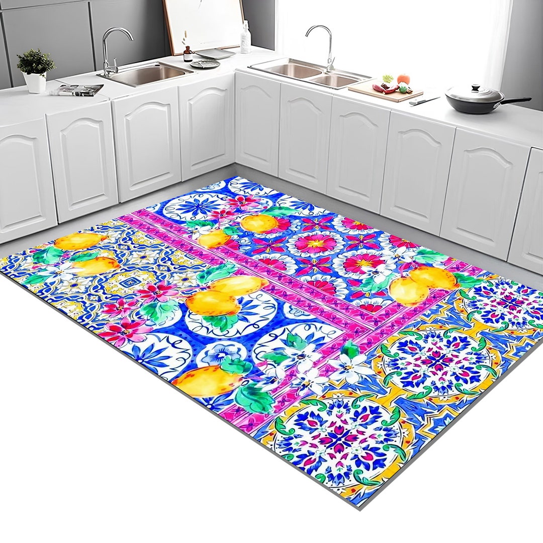 Fruit Kitchen Ruglemon Kitchen Rugkitchen Decorkitchen Etsy