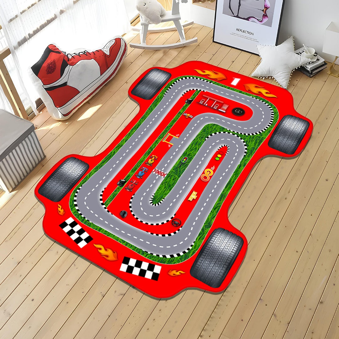 Car Rug Car Racing Rug Race Car Rug Play Room Rug Gift for Etsy