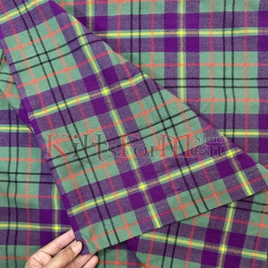 Taylor Weathered Tartan Fabric - Tartan Fabric by the Yard - 16 Oz Acrylic Wool - 54&quot; Width - Machine Washable