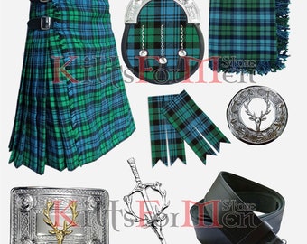 Handmade Wedding Kilt Set 400+ Tartans Available - Scottish Traditional Kilt Outfit - 8 Pieces Kilt Outfit