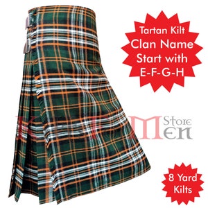 Scottish Tartan Kilts - Premium 8 Yards Kilt - Handmade by Kilt For Men Store