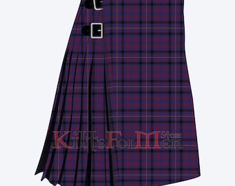 Scottish Handmade Dundonald 8 Yard Tartan Kilt - Clan Dundonald Kilt for Men - Made to Order