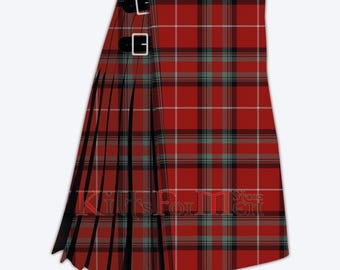 Scottish Handmade Stuart of Bute 8 Yard Tartan Kilt - Clan Stuart Kilt for Men - Made to Order
