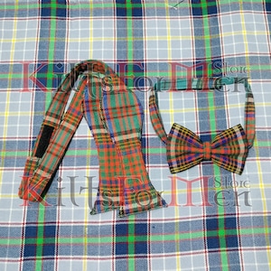 Handmade Tartan Bowtie - Tartan Self Tie- Set of 2 Tartan Ties Available in 400+ Tartan