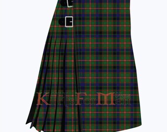 Scottish Handmade Reid Green 8 Yard Tartan Kilt - Clan Reid Green Kilt for Men