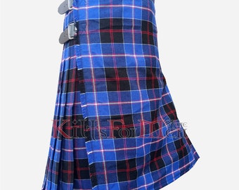 Kilt escocês feito à mão Dunlop moderno de 8 jardas xadrez - Kilt Clan Dunlop para homens