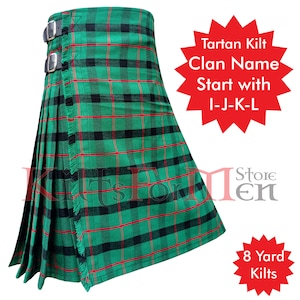 Scottish Tartan Kilts - Premium 8 Yards Kilt - Handmade by Kilt For Men Store