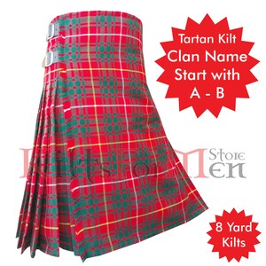 Scottish Tartan Kilts - 8 Yards Premium Kilt - Handmade by Kilt For Men Store