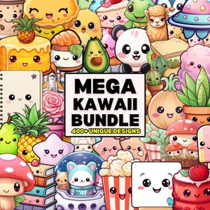 Mega Kawaii Bundle | 400 Different Graphics | Digital Kawaii PNG Bundle | Cute Kawaii Clipart Graphics | Instant Download | Commercial Use