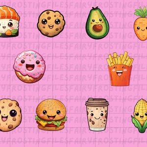 Cartoon Food, Sweet Food, Sweet Cartoon Food, Digital Download, Kawaii Food, Food With Cute Face,clipart
food
digital
cartoon
sticker
cute
kawaii
sweet
print and cut
bundle
junk food
digital file
png