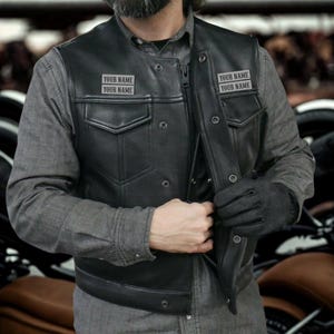 Custom Cowhide Leather Motorcycle Vest: Personalized Biker Racing Waistcoat