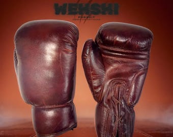 Vintage brown leather handmade boxing gloves | Martial arts training sparring gloves | heavy punching gloves for MMA |Halloween Gift for him