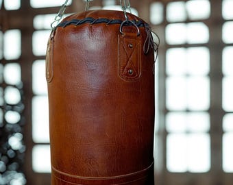 Echte leren bokszak: MMA-trainingszandzak voor zwaar gebruik