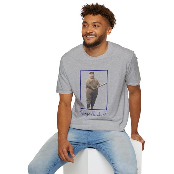 Hackett, George Fatty Hackett T-Shirt, Vintage Baseball Player Photo Tee, Old Time Baseball History Shirt, Baseball Fan Gift