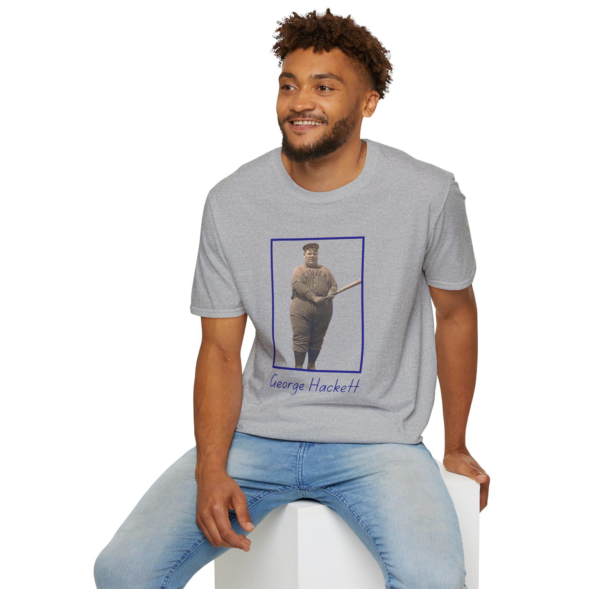 Hackett, George Fatty Hackett T-Shirt, Vintage Baseball Player Photo Tee, Old Time Baseball History Shirt, Baseball Fan Gift