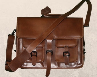 Messenger bag office bag with 100% premium quality genuine leather bag (HANDMADE)