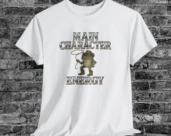 Energie T-Shirt: Lustiges Frosch Cowboy Unisex T-Shirt