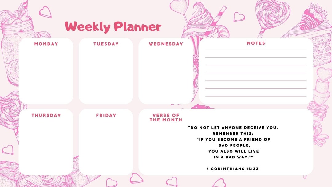 2024 Verse of the Month Bible Calendar and Christian Weekly Planner Etsy