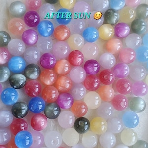 100 Pcs. 8mm UV Reactive, Color Changing Beads, Mixed Colors, Colorful Rainbow Magic Beads, Sun Changing Beads, UV Reactive Beads