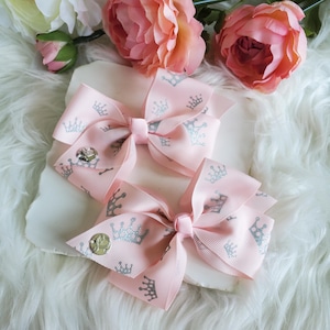 Sparkly Bow Barrettes, Little Girl Barrettes, Hair Bow, Girl Barrette, Bow for Hair, Gift for Girl, Hair Pin, Cheerleader Bow, Pink Hair Bow