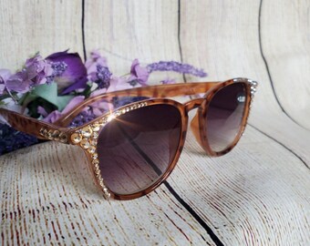 Bling Reading Sunglasses, Full Lens Sunglasses Readers, Womens Reading Sunglasses, Brown Reading Sunglasses, Sunglass Readers, Gold Bling