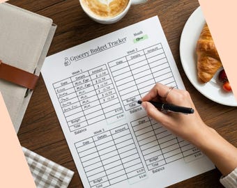 Grocery Budget Planner pdf printable & editable | Weekly Expense Tracker (Digital Download)
