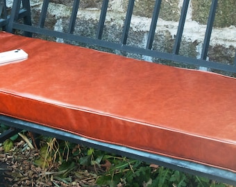 Custom Size Leather Bench Cushion Entryway Leather Pad Bay Window Seat Cushion Floor Seating Cushion 3'' Thick Luxury Ideal Home Decoration