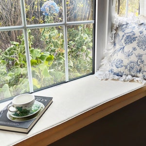 Custom Size Velvet Window Seat Cushions 3&#39;&#39; Thick Flat Custom Bench Cushion with Zippered Washable Floor Seat Cushion Reading Nook Cushion