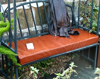 Leather Cushion 4'' Thick Custom Bench Cushion for Couch Window Seat Cushion Leather Pad Mudroom Cushion Ideal for Benches Floor Cushion