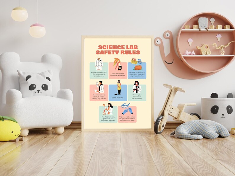 Lab Safety Classroom Posters – Printable Educational Wall Art Set ...