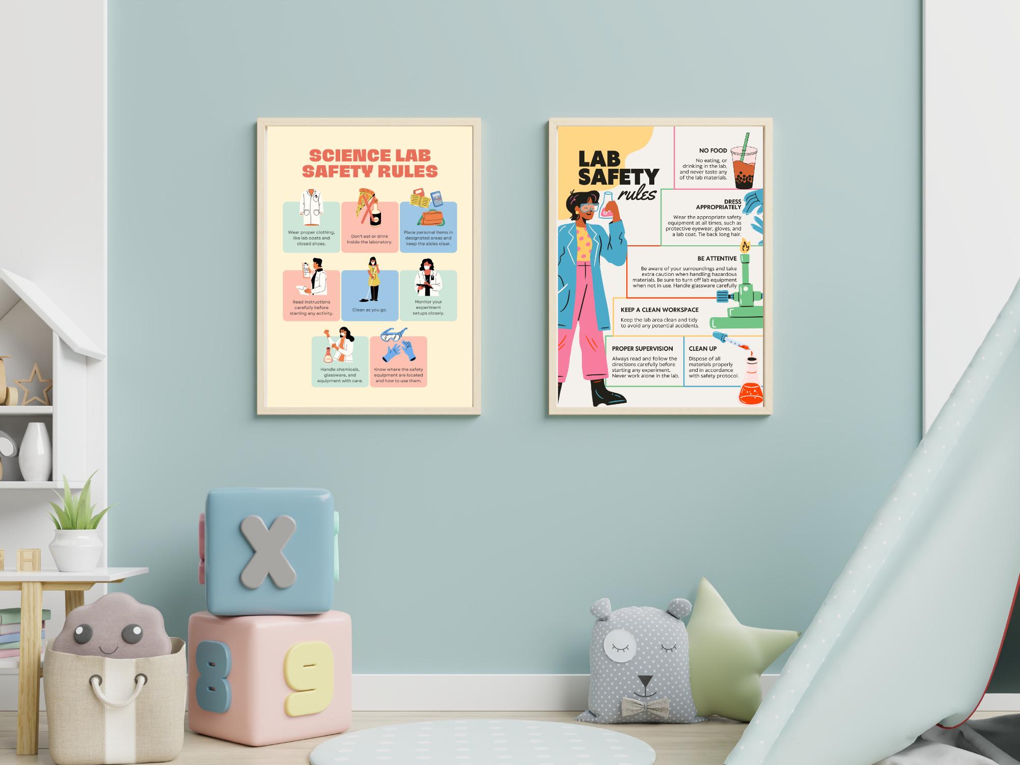Lab Safety Rules Poster Set – Science Classroom Decor (digital Download ...