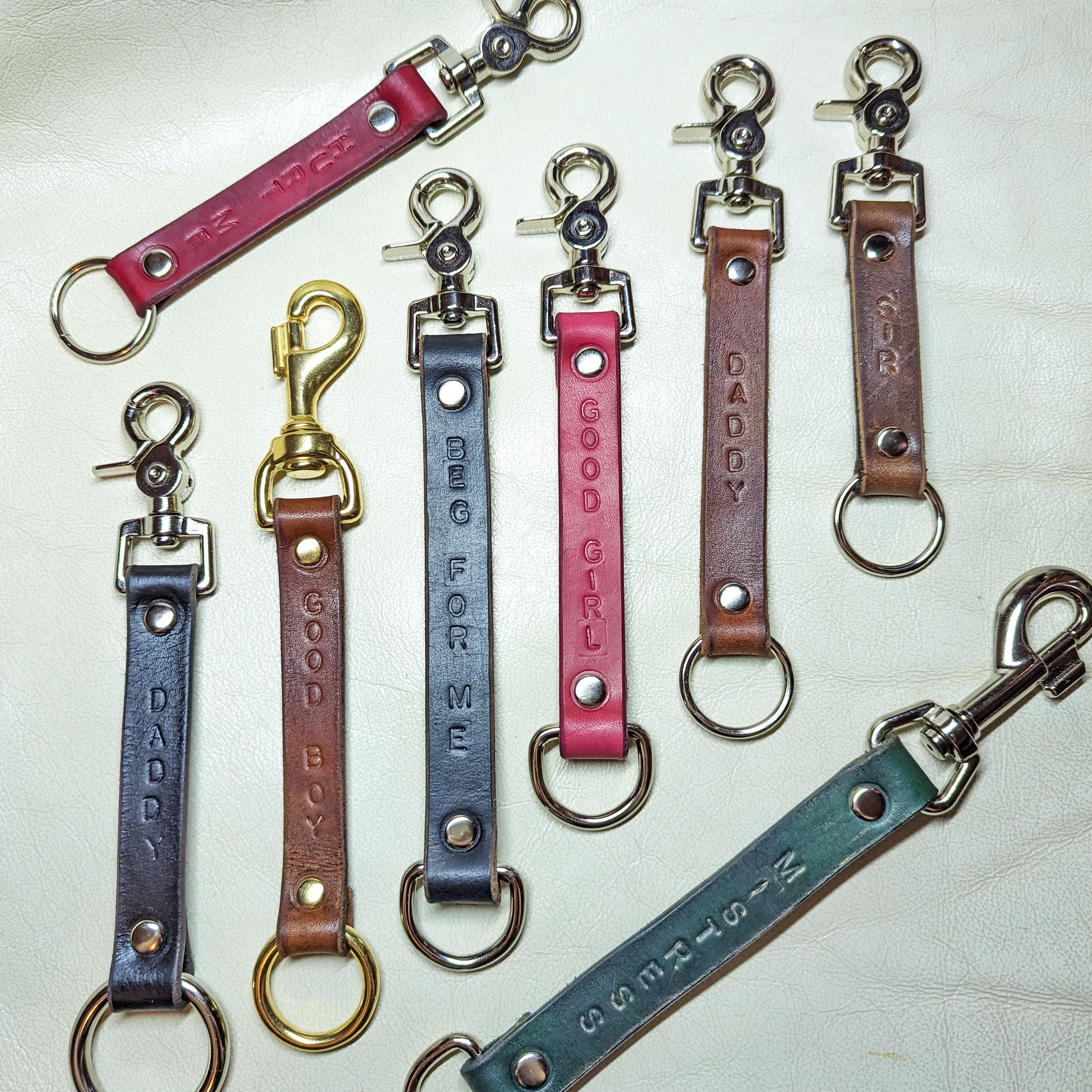 CUSTOM Black Clip Flagging Keychain Customizable Design