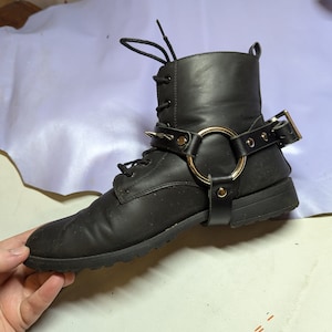 Spiked Boot Harness Leather Boot Belt Strap Punk Heavy Duty Recycled