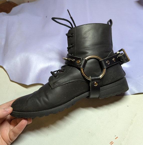 Spiked Boot Harness Leather Boot Belt Strap Punk Heavy Duty
