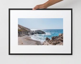 Art mural d&#39;un voyage à Ikaria, Grèce ,Art décoratif, téléchargement numérique. Photo pastel de la plage de Nas sur l&#39;ile de Ikaria